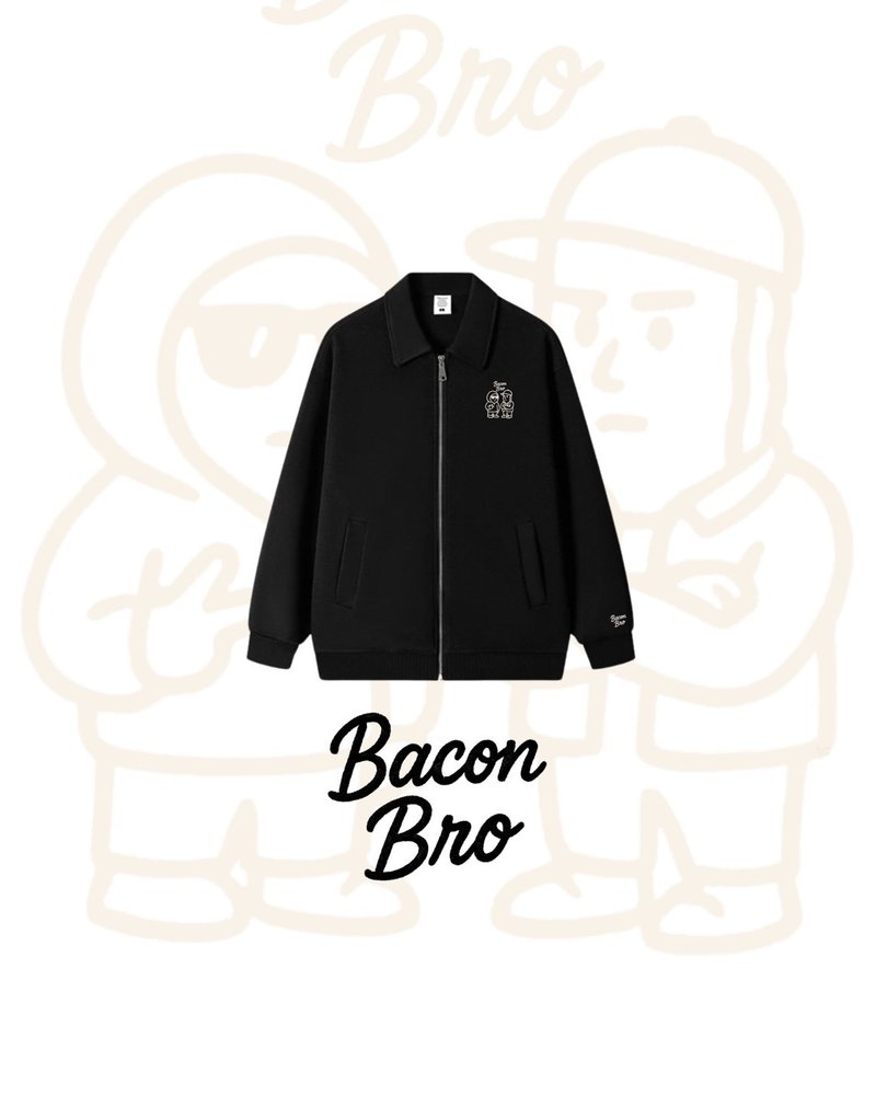 330g重磅×極簡刺繡x bacon bro.商務休閒夾克 - 女大衣/外套 - 其他材質 