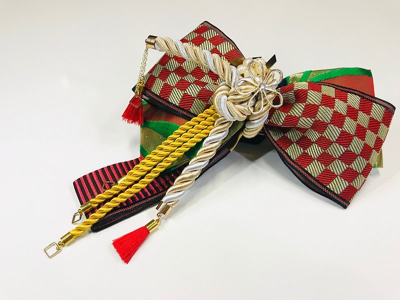 枝垂 SHIDARE  Ribbon born from tatami edge - Hair Accessories - Other Materials Green
