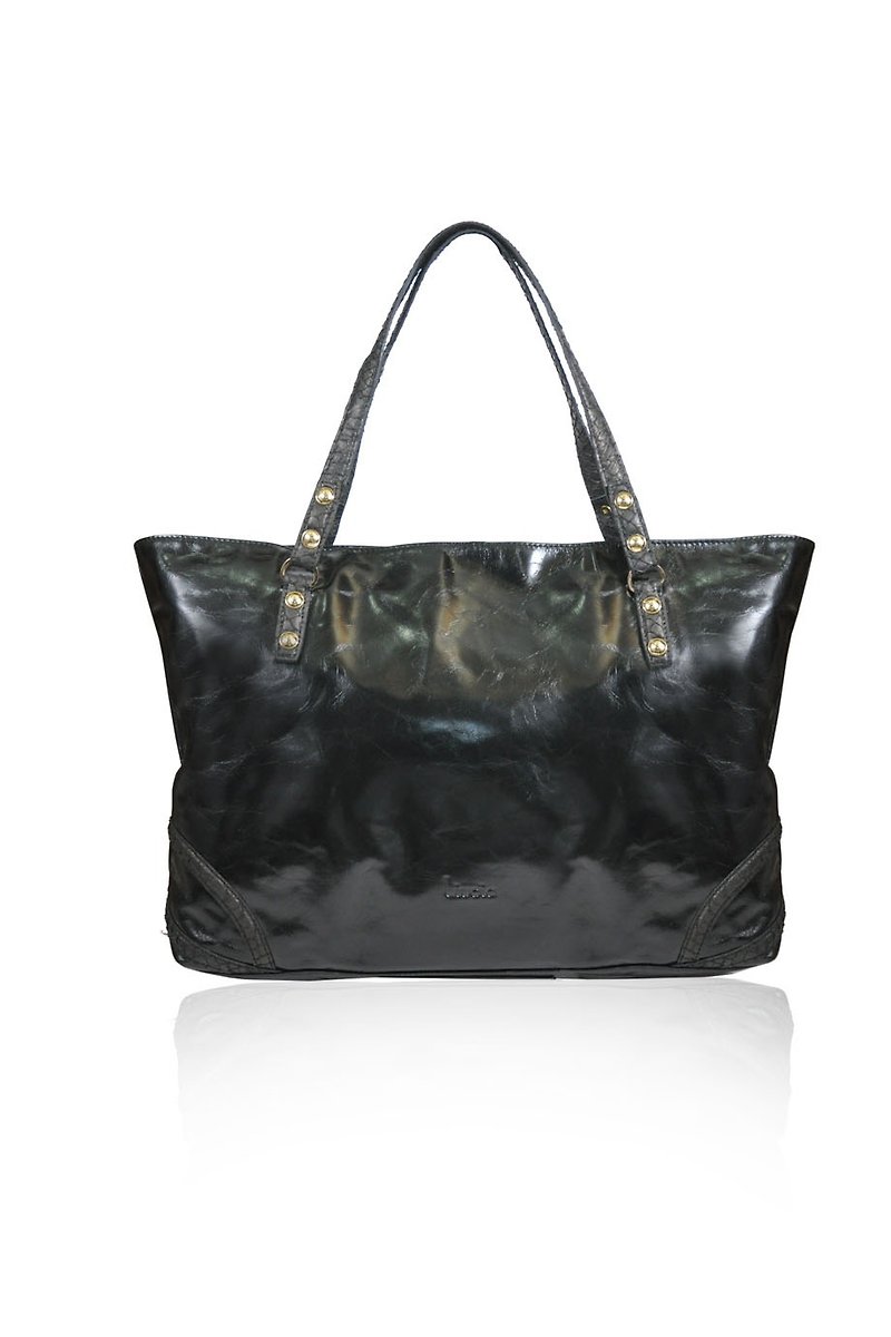 Anabelle Italian Leather Bag - กระเป๋าแมสเซนเจอร์ - หนังแท้ สีดำ