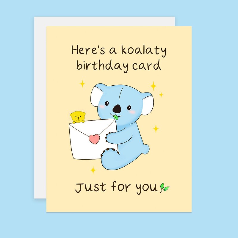 Koalaty Birthday Card, Cute Koala Card, Cute Birthday Card - Cards & Postcards - Paper 