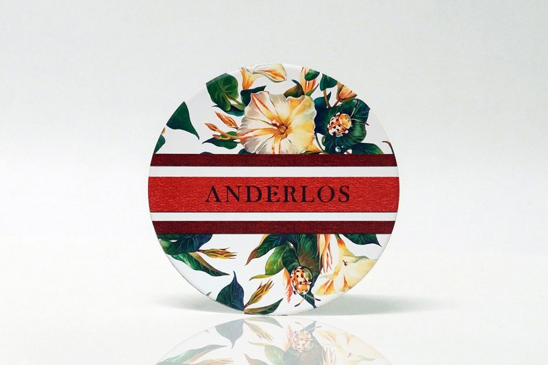 ANDERLOS Andros/green grass/print/hand-painted/designer/round/absorbent/coaster - ที่รองแก้ว - ดินเผา หลากหลายสี