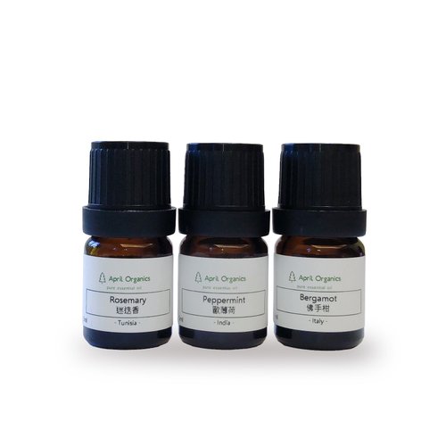 春天然 April Organics April Organics 小瓶精油套組 專注提神 5mlx3瓶