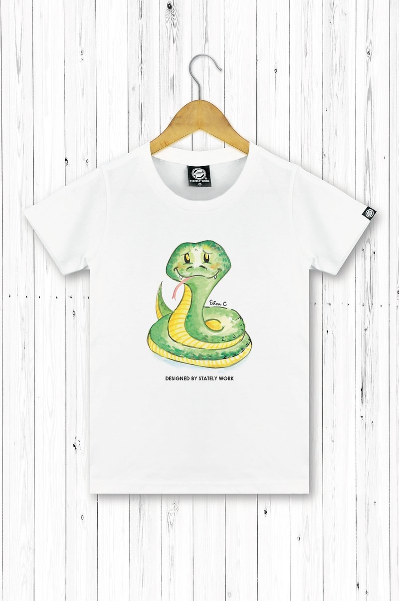 STATELYWORK World-weary Zodiac-Snake-Female White T-shirt - Women's Tops - Cotton & Hemp White