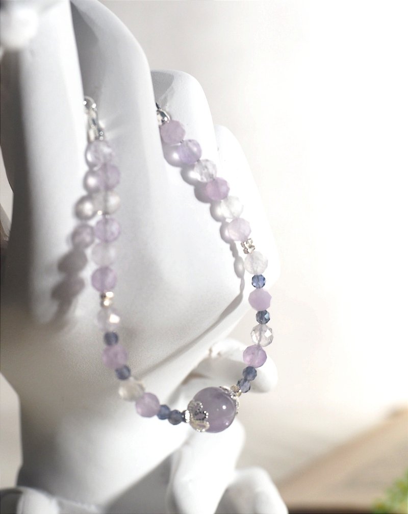 Lavender Amethyst Cut Dream Purple Tiger Tooth Crystal Cordierite Cut Crystal Design - Bracelets - Crystal 