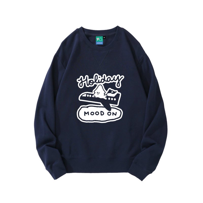 Holiday Mood On! Holiday MODE navy long-sleeved unisex sweatshirt - Unisex Hoodies & T-Shirts - Cotton & Hemp 