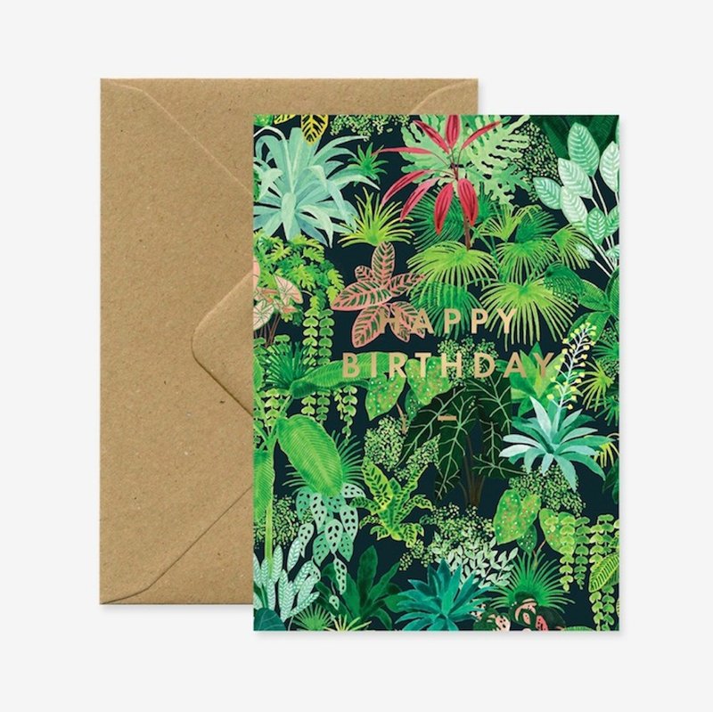 大葉植物生日卡 - 卡片/明信片 - 紙 