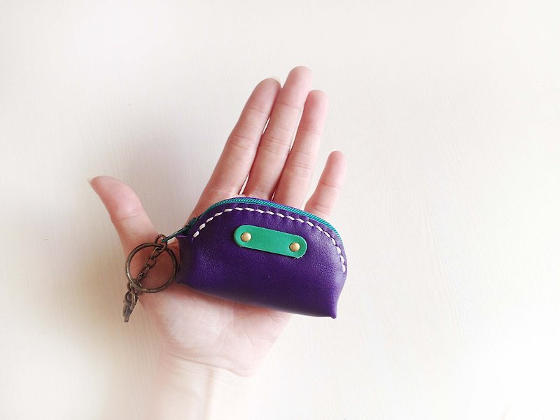 POPO│ Xuan purple palm │. │ really lightweight small leather purse - Keychains - Genuine Leather Purple