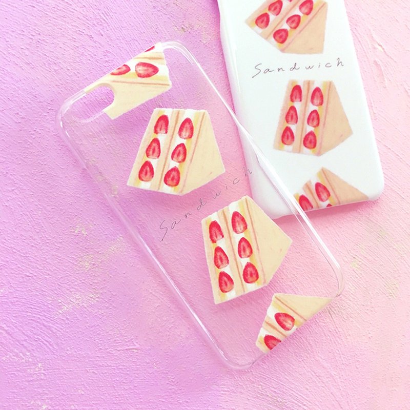 Strawberry sandwich smartphone case - Phone Cases - Plastic Transparent