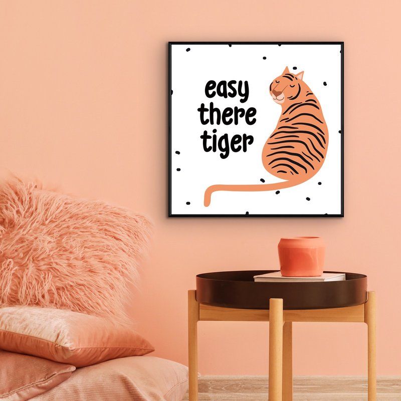 Easy there tiger !-童趣/掛畫/老虎/虎年/新年掛畫/複製畫/過年 - 海報/掛畫/掛布 - 棉．麻 橘色