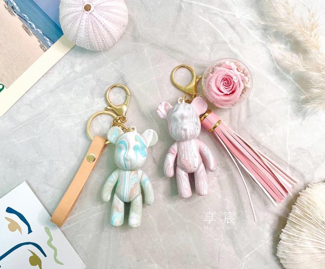 Fluid Bear x Eternal Flower Couple Key Ring Pair - Shop