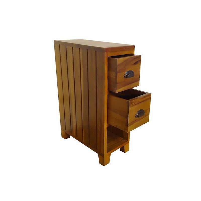 【Jidi Cityチークの木100％家具】 UNC1-09S2チークの木両面キャビネット 収納キャビネット サイドテーブル - その他の家具 - 木製 ブラウン