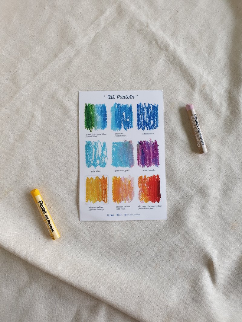 Sticker : oil pastels - 貼紙 - 紙 