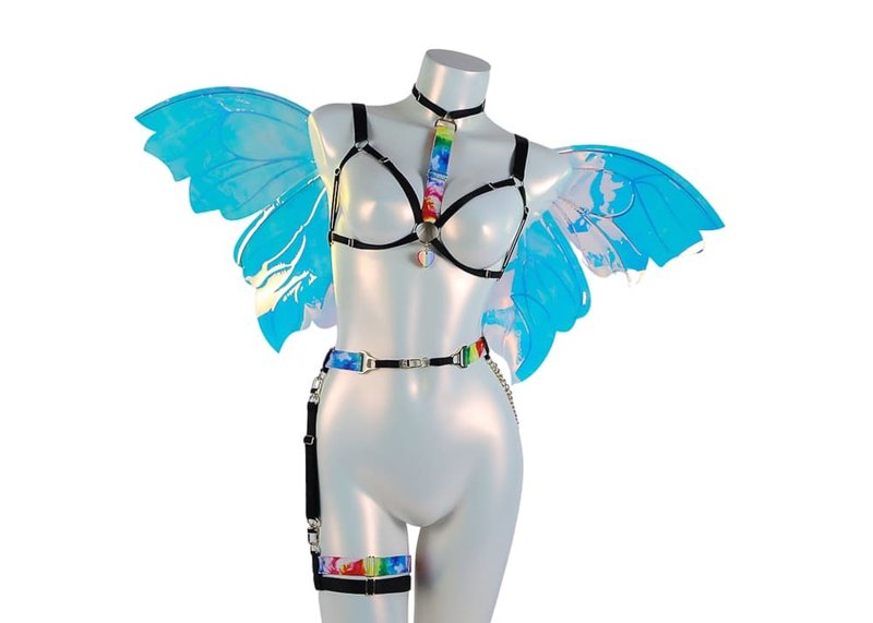 Rainbow Winged Harness Set Black - 其他 - 其他材質 黑色