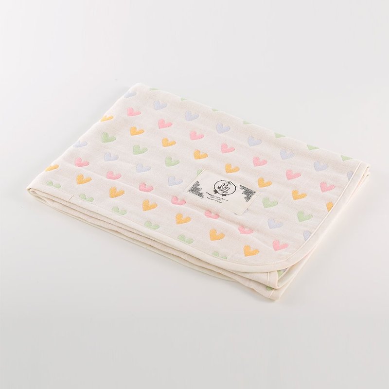 【日本製三河木綿】六重紗布被－甜蜜愛心馬卡龍XS號 - 棉被/毛毯 - 棉．麻 