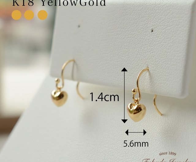 ハートフックピアス K18ゴールドデザインピアス - ショップ