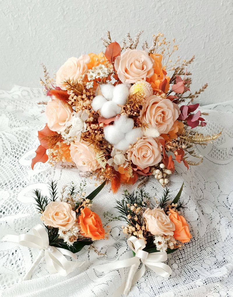 【I Swear】Valentine's Day/Eternal Flower/Dried Flower/Bouquet/Marriage Proposal - Dried Flowers & Bouquets - Plants & Flowers Orange