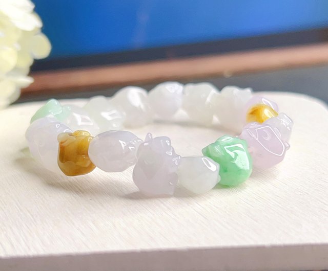 Ice Seed Natural Jade Burma A Jade Bracelet Ice Seed Violet Yellow Jing  Ring A - Shop goodmorningstudio General Rings - Pinkoi