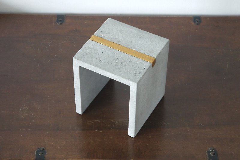 mini Cement pedestal - ของวางตกแต่ง - ปูน สีเทา