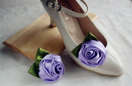 miss virgo cute 玫瑰花鞋飾 鞋夾飾品 高跟鞋 婚鞋 宴會派對