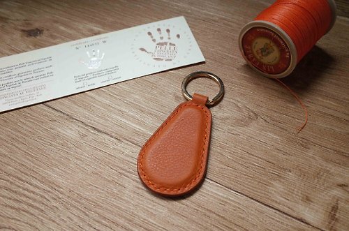 IPPI手作革物 造型悠遊卡 晶片吊飾－鑰匙圈B款－橙咖