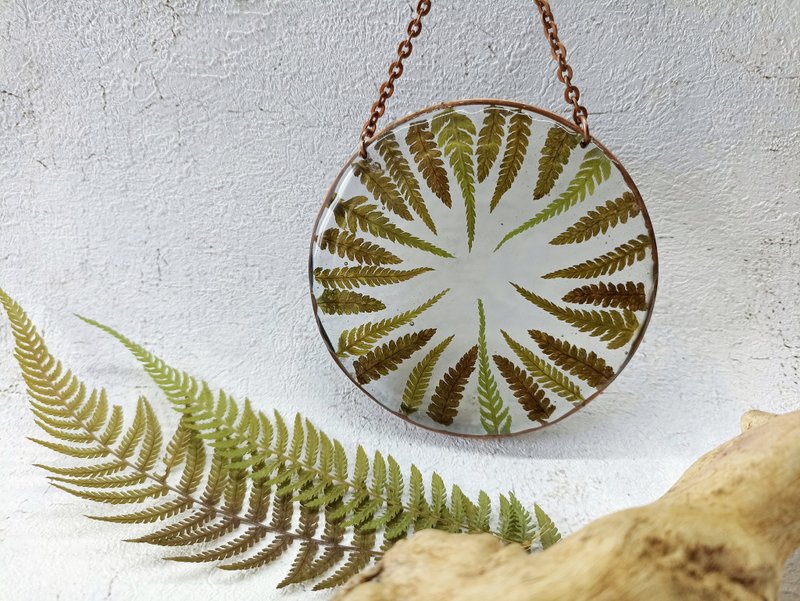 壓花 居家裝飾 蕨 類 植物 Wall hanging with dried fern leaves /  Green wall hanging - Wall Décor - Plants & Flowers Green