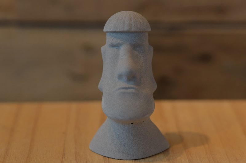 【Moai Series】Watermelon Head Moai - Items for Display - Cement Gray