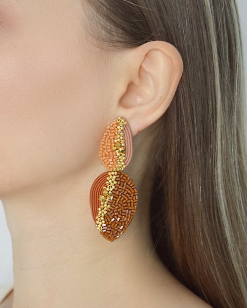 Olga Sergeychuk jewelry Earrings Gurzuf in caramel colour