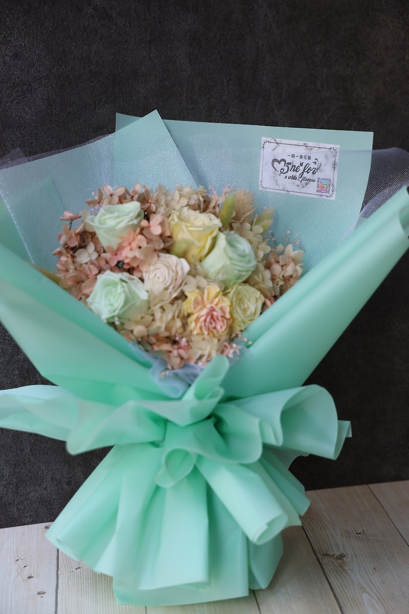FOA001 Immortal Flower Bouquet Confession First Choice - Dried Flowers & Bouquets - Plants & Flowers Green