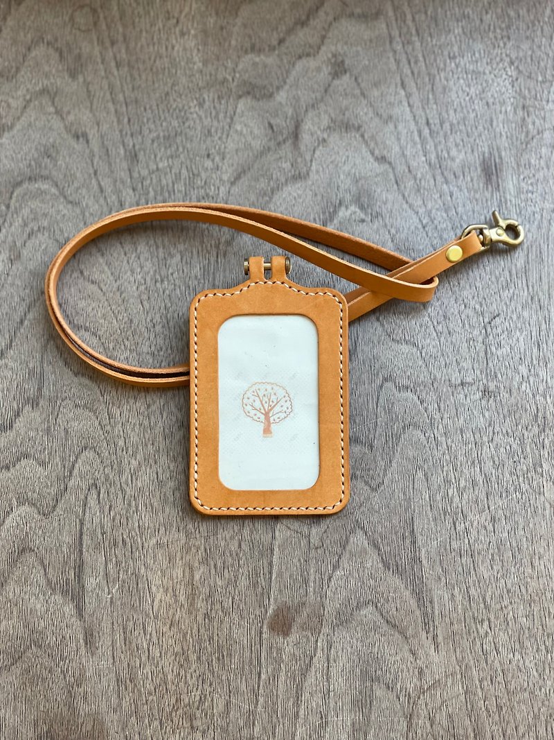 [Handmade leather objects] High-quality hand-stitched ID cover (camel) - ID & Badge Holders - Genuine Leather Khaki