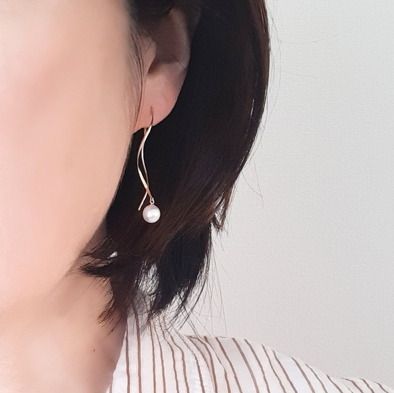 K18 アメリカンピアス あこや真珠 パールピアス　あこやパール　日本の真珠 pearl earrings  珍珠耳環 珍珠耳环 진주귀걸이 - 耳環/耳夾/耳骨夾 - 珍珠 