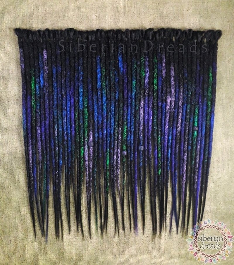 'Dark Cosmic' Dreadlocks / Dark tone blue purple crochet smooth dreads - 髮夾/髮圈 - 其他材質 多色