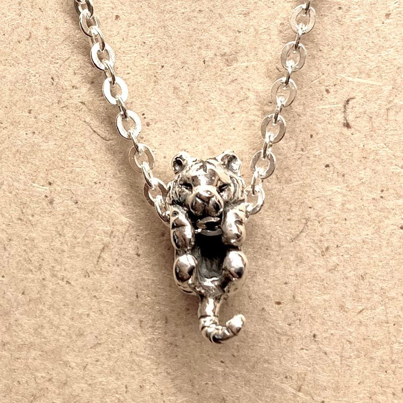 Mini Tiger Sterling Silver Necklace - Necklaces - Sterling Silver Silver