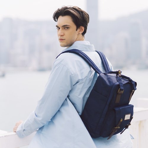DOUGHNUT - 來自香港的包包設計品牌 DOUGHNUT 防潑水多袋式後背包-藍色-Macaroon