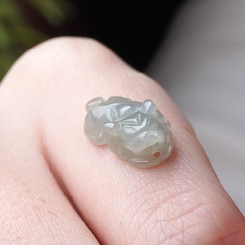 瓔珞翡翠 【招財神獸】冰種翡翠小貔貅擺飾 | 天然緬甸玉翡翠A貨