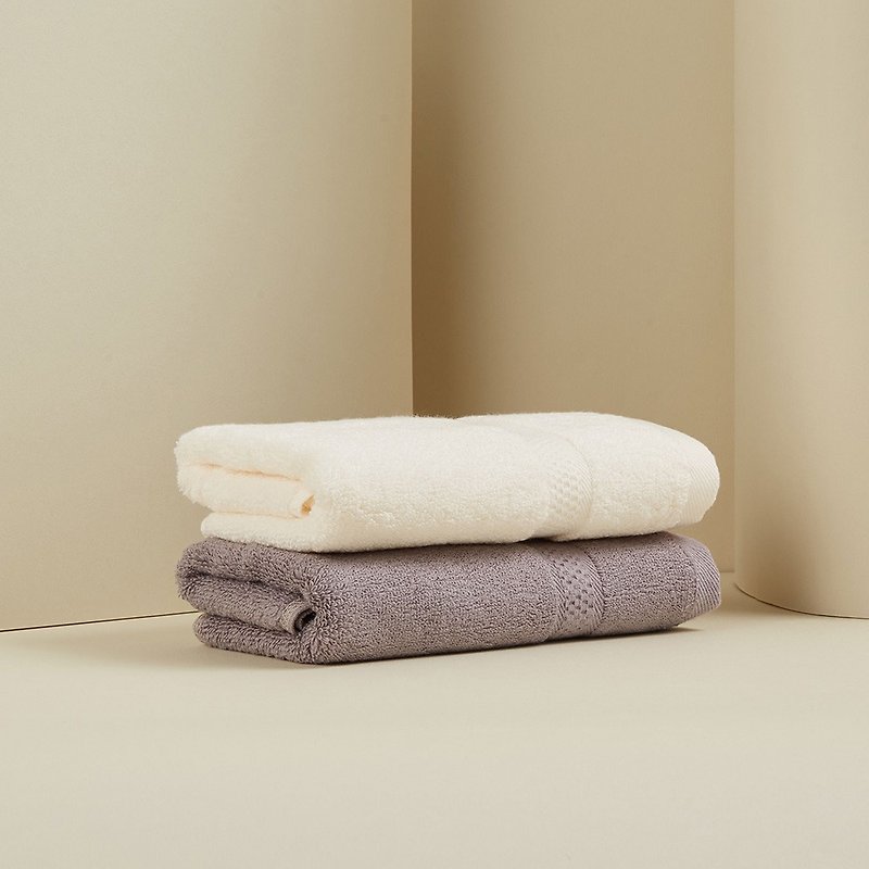 DAVID & MAISIE two-piece cotton non-twisted yarn soft face towel - Towels - Cotton & Hemp Purple