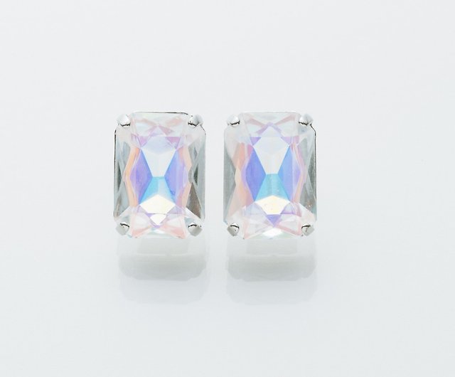 Aurora Clear stud earrings - Shop sasanka Earrings & Clip-ons - Pinkoi