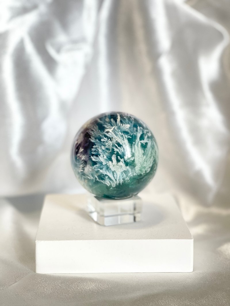美國 天然羽毛螢石球 - 擺飾/家飾品 - 水晶 藍色