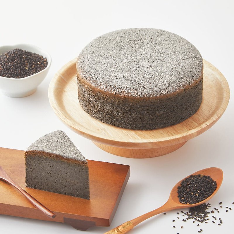黑芝麻麻麻蛋糕 - 6吋蛋糕 - 蛋糕/甜點 - 新鮮食材 灰色