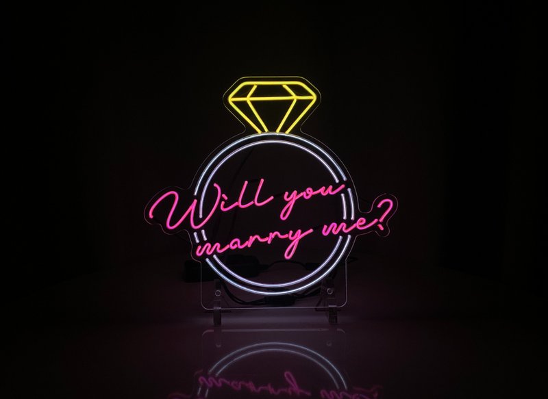 Will you marry me? 丨幼線霓虹燈牌丨EL001丨AMAZING NEON - 燈具/燈飾 - 壓克力 多色