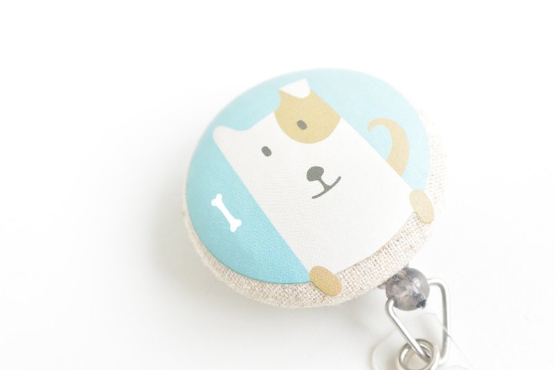 Telescopic handle cloth buckle purse - Puppy - ที่ใส่บัตรคล้องคอ - ผ้าฝ้าย/ผ้าลินิน สีน้ำเงิน