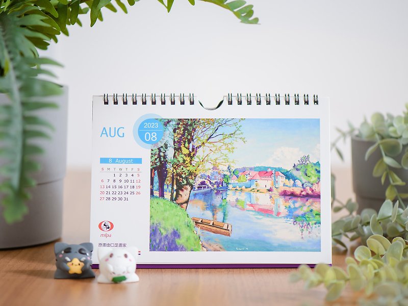 2023 Jade Rabbit Welcome Spring Art Desk Calendar-Paperback Version (Can be used for hanging the current month calendar) - ปฏิทิน - กระดาษ หลากหลายสี