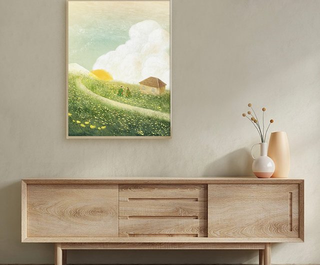 特価品】フレームなしアート - 荒野の優しさ / 木製フレーム付き