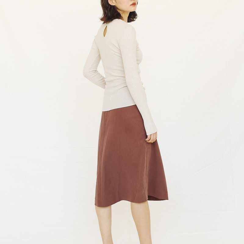 KOOW / Safer Shores heavy copper ammonia silk skirt skirt classic drape sense - กระโปรง - เส้นใยสังเคราะห์ 