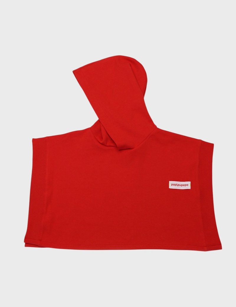 Ninja pop Hooded Cape - Tops & T-Shirts - Cotton & Hemp Red