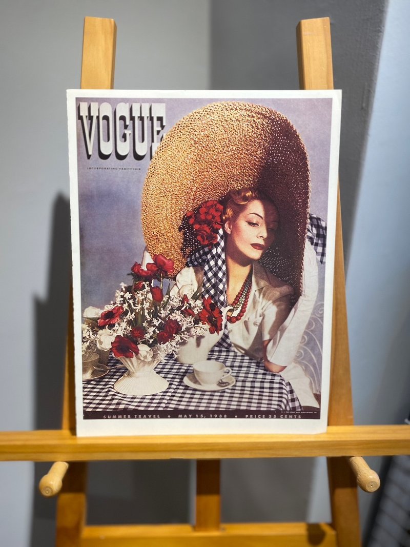 1938 VOGUE fashion magazine cover-selected photo album of replica posters from 1900-1970 (published in 1978) - โปสเตอร์ - กระดาษ สีแดง