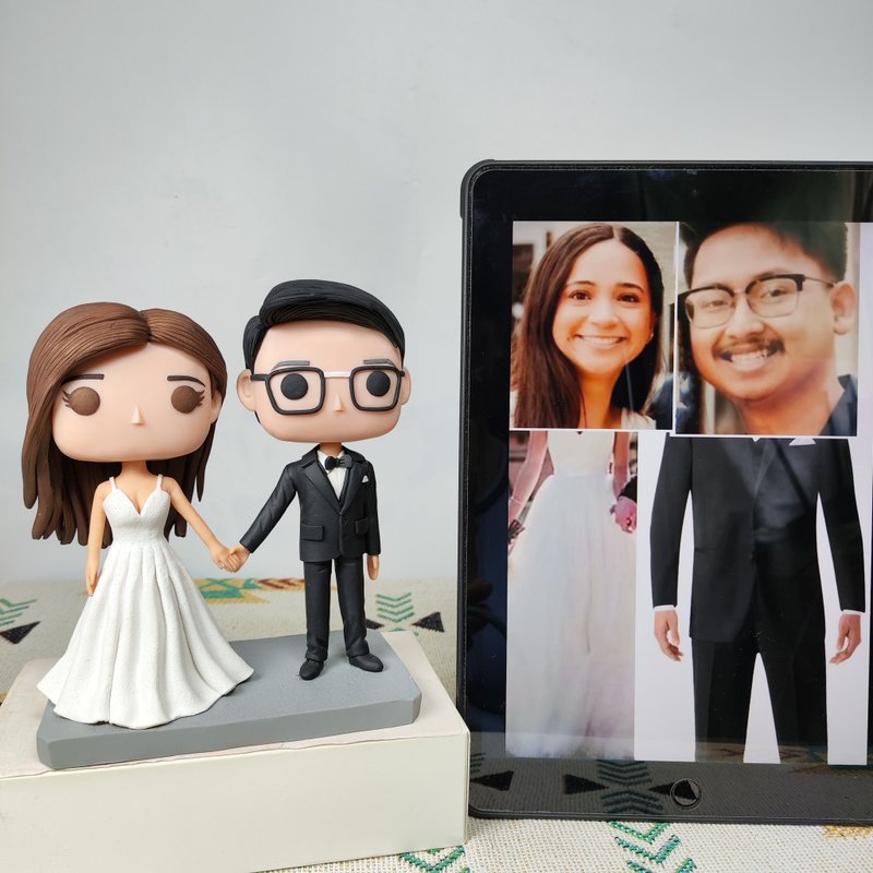 客製化3D人像公仔 訂製手工Funko Pop情侶父母夫妻結婚週年禮物 - 公仔/玩偶 - 黏土 多色