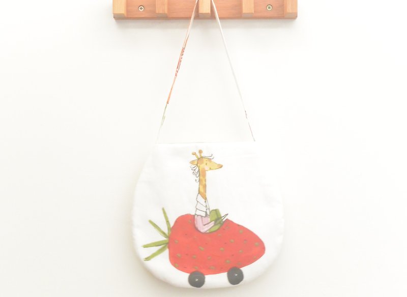 Handbag - Giraffe and Mouse - Handbags & Totes - Cotton & Hemp Red