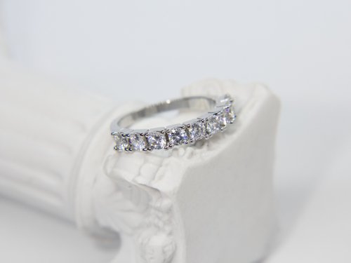 JTK Jewellery 極簡半鑽戒指 | 莫桑石婚戒 | 925純銀 | 情侶對戒 | 暑假禮物