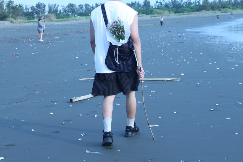大容量鬆垮束口包 重磅藍色條紋 - 側背包/斜背包 - 棉．麻 藍色