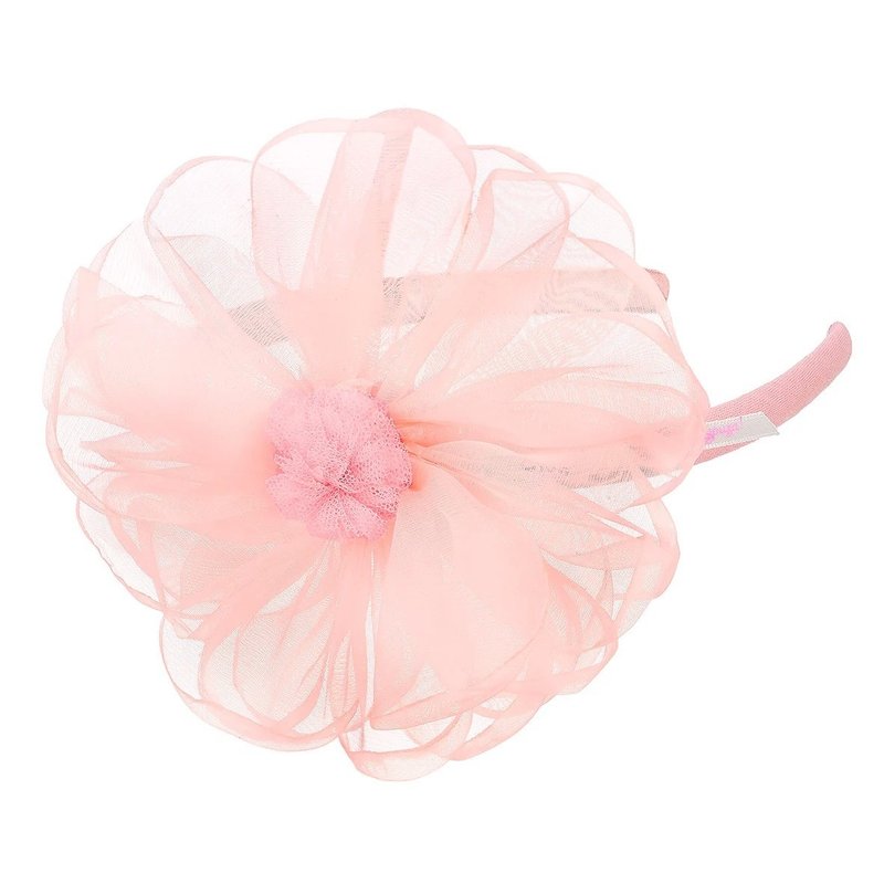 Dutch Souza pink silk large flower headband - ที่คาดผม - ไนลอน สึชมพู